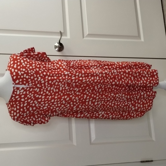 Cupshe The Gianna Dress women's Large dark orange spotted A-frame tiered dress - Picture 6 of 12